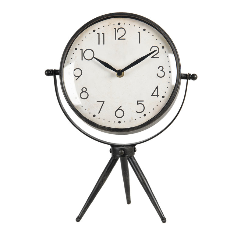 Borough Wharf Analog Metal Mechanical Tabletop Clock in Brown Wayfair